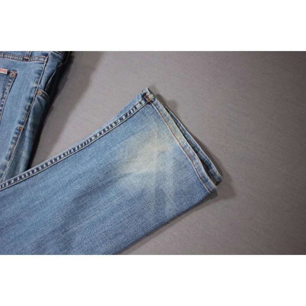 Hudson Byron Straight Jeans Mens Blue Straight Leg Denim Distressed 38